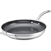 Cuisinart FusionPlus Nonstick Stainless Steel Cookware, 12-Inch Skillet with Helper Handle, PFAS-Free PURELYSEAR Ceramic Technology, Scratch Proof, Cool Grip Handles, Dishwasher Safe, FPS22-30H