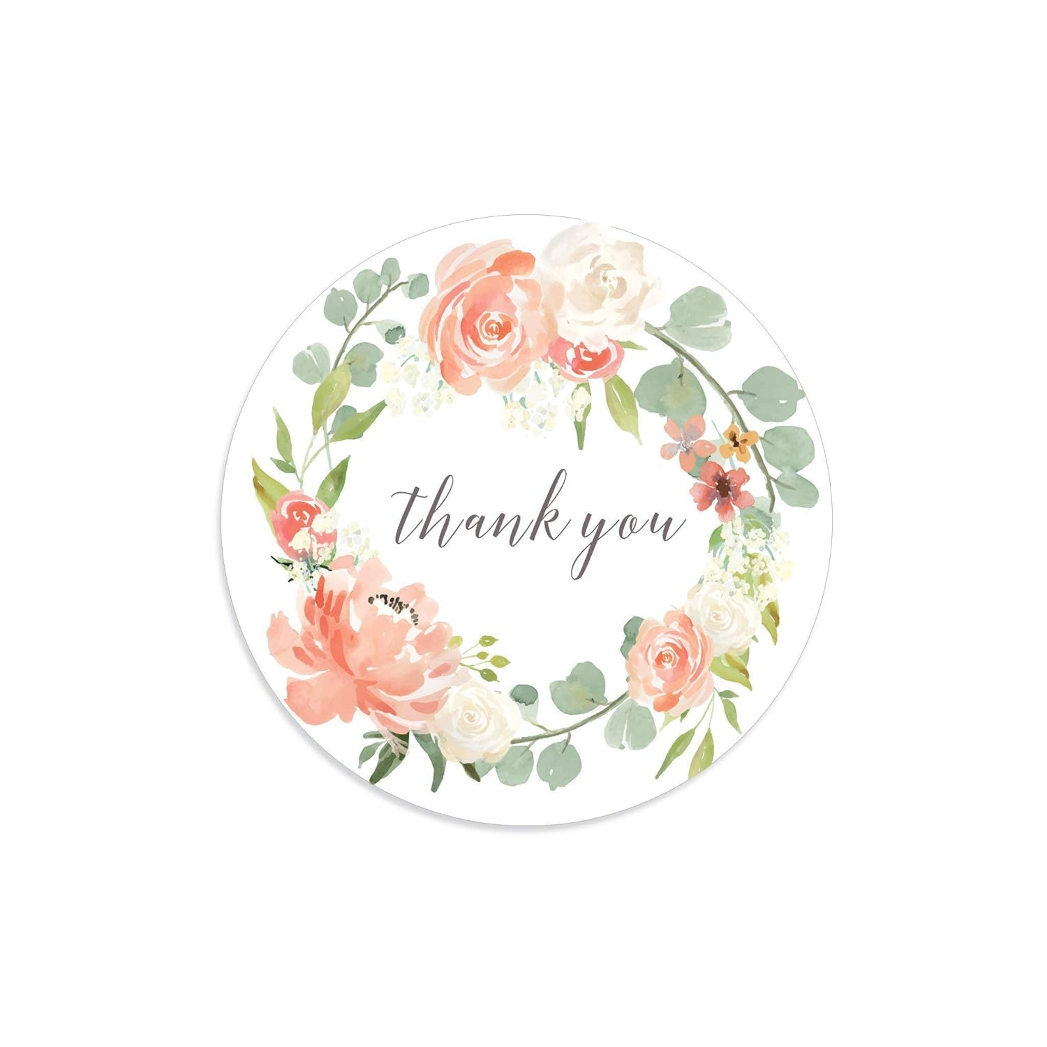 thank you floral stickers