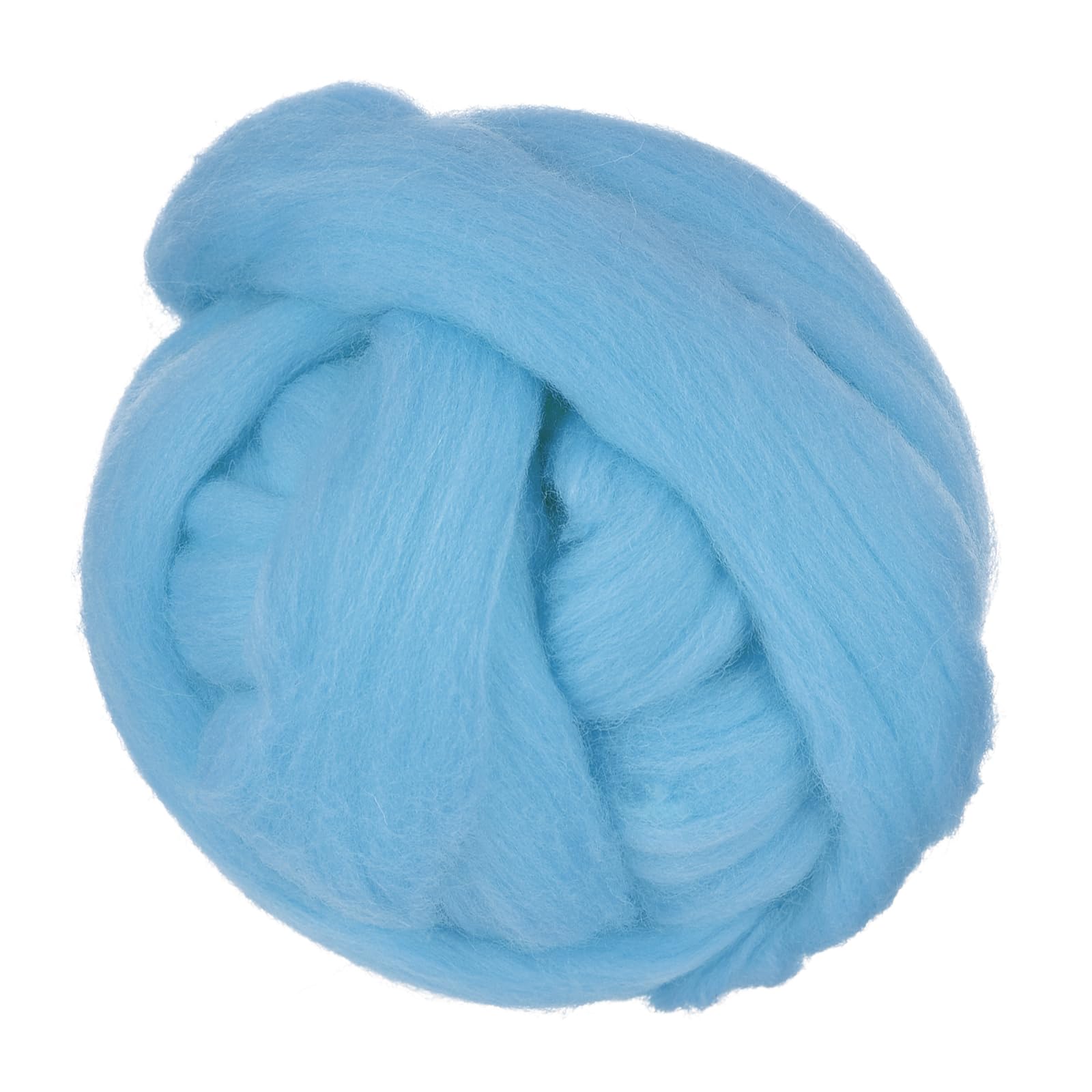 METALLIXITY Felting Wool Bulk (100g/3.5oz), Natural Wool Needle Felting Wool - for Weaving, Handcrafts, and DIY Creations, Glass Blue
