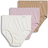 Jockey Women's Underwear Plus Size Elance Brief - 3 Pack, Ivory/Light/Pink Shadow, 8