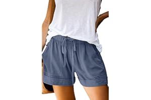 KISSMODA Womens Summer Shorts Leopard/Camo/Solid/Floral Print Elastic Waist Pocketed Casual Pants