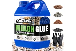 DONGXW Rock Glue for Landscaping, Easy Hold Mulch Glue for Landscaping, Lockdown Sticky Rock Glues Landscape Stone Glues Strong Mulch Binder, Fast Drying Concentrate Gravel Binder - 64oz
