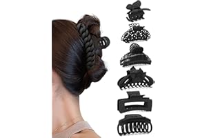 SEVEN LUCKY LIGHT Hair Clips, 7 Styles Black Hair Clips for Women,Different Claw Clips Medium, Small, Large Size Set