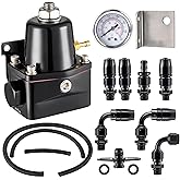 EVIL ENERGY Fuel Pressure Regulator 6AN EFI Bypass Return Adjustable (30-70PSI), Black