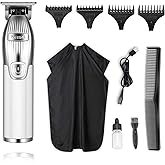 Kemei 0mm Baldheaded Hair Clippers for Men Professional Cordless Hair Trimmer Beard Trimmer with T Blade Zero Gapped Rechargeable Grooming Kit