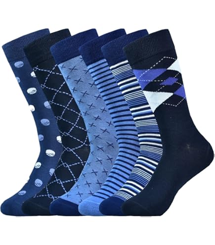 mens designer dress socks American Soft Linen Mens  Premium Patterned Crew Socks Fits Mens US 7 Henry Dress Socks | Premium