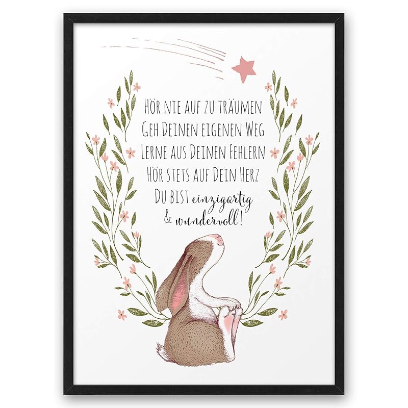 HASE Hör nie auf zu träumen ABOUKI Kunstdruck Poster Bild auf Wunsch