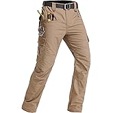 GARTENBOKER Men's Tactical Pants Lightweight Water Resistant Cargo Pants Flex Ripstop EDC Work Hiking Outdoor Pants