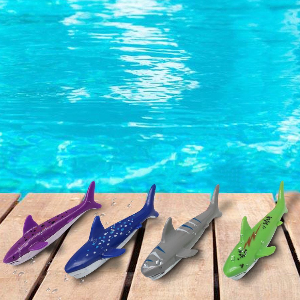 Conjunto Juego Acuático, Juego de Agua Buceo Tiburones Torpedo Juguetes Deportes Acuáticos Niños (4 Piezas)