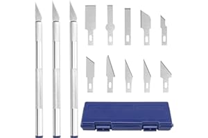 ZenBeya Exacto Knife Set, 13PCS Precision Hobby Craft Xacto Blades Kit with 3 Craft Knife Handles for Pumpkin Carving Modelin