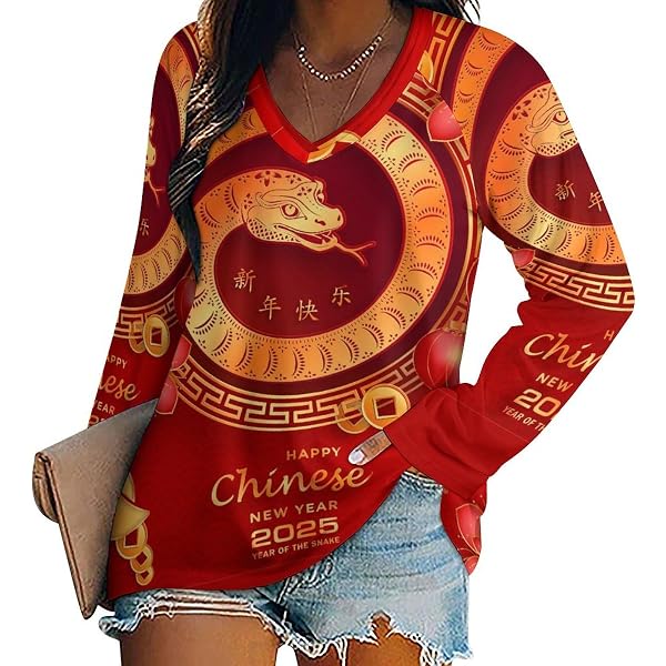 Year Of The Snake 2025 Lunar Chinese New Year Red T-Shirt