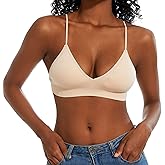 Seamless Bra for Women Low Back Bralette Wirefree Spaghetti Bra with Padded Removeable