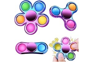 GIGILLI Pop Fidget Spinner Sensory Fidget Toys Adults Kids 4-8-12 with Autism ADHD, Christmas Stocking Stuffers Gifts for Kids Anxiety Toys Stress Relief Teen Boy Gifts Birthday, Party Favors Classroom Prizes