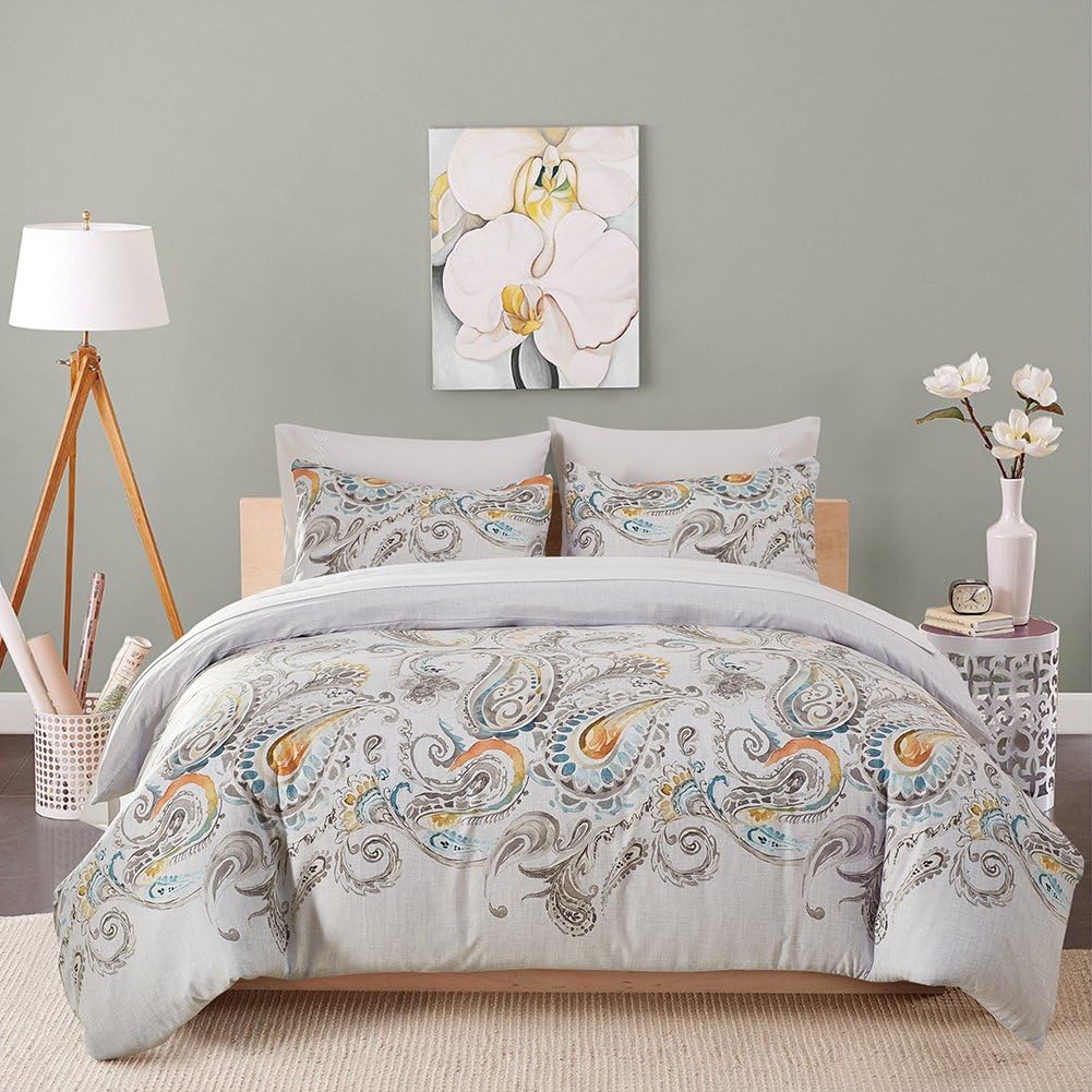 Zangge Bedding Duvet Cover Set Luxury Microfiber Home Hotel Bedding Set King Size Paisley