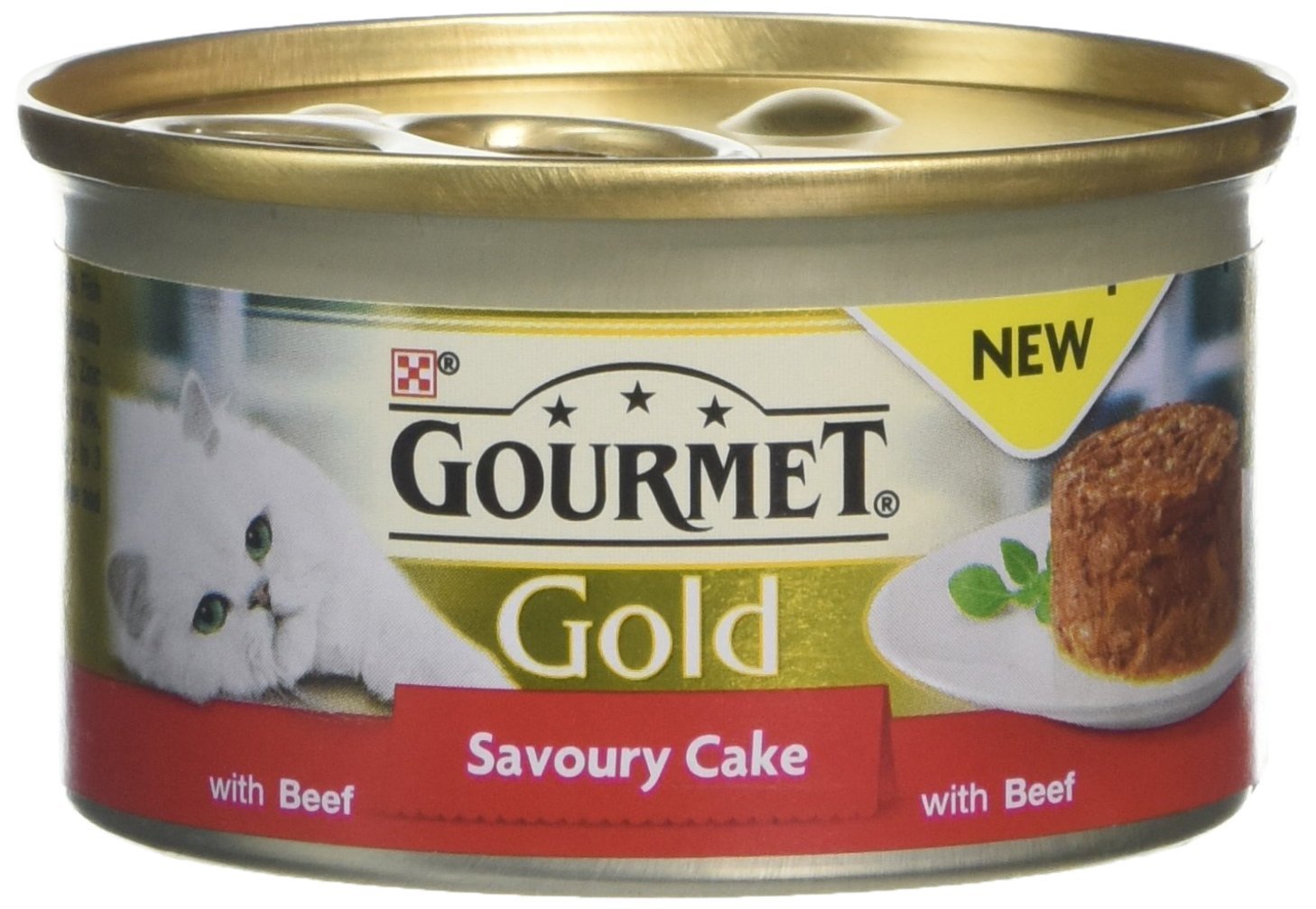 Gourmet Gold Tinned Cat Food Savoury Cake Beef 85g, Pack of 12