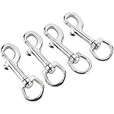 Yaegoo 4 Pack 316 Stainless Steel Swivel Eye Bolt Trigger Snap Hooks 3-1/2'' Marine Grade Single Ended Flagpole Snap Clips for Scuba Diving/Pet Leash/Keychain/Tarp Covers