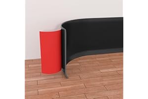 Pluden Flexible Baseboard Molding Trim, 4 Inch(W) x 60 Feet(L) Self-Adhesive Vinyl Wall Base Cove Base, Peel and Stick Rubber Wall Base Moulding Trim