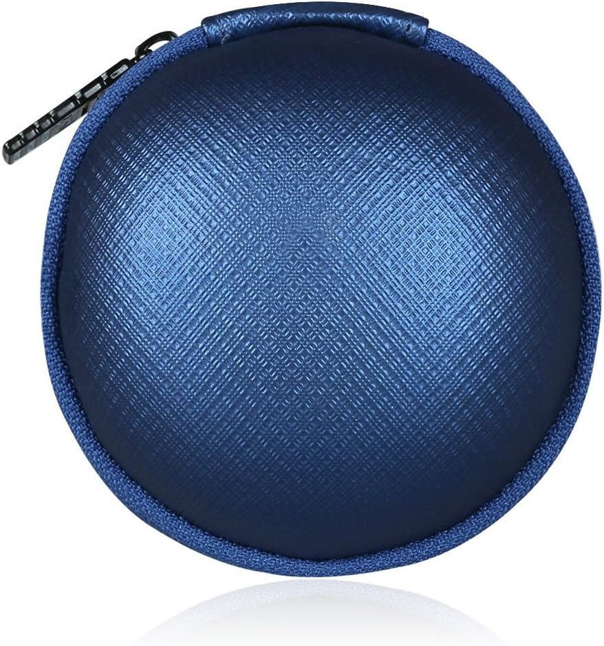 Headphone Eva Hard Case, Storage Bag for Earphone, Headphone, iPod, MP3/MP4 Bluetooth (Round, Blue)
