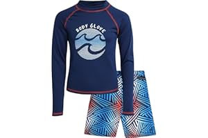 Body Glove Boys Swim Set - 2 Piece UPF 50+ Swim Trunks and Rash Guard for Boys Kids Swimwear Set (Sizes: 4-12)