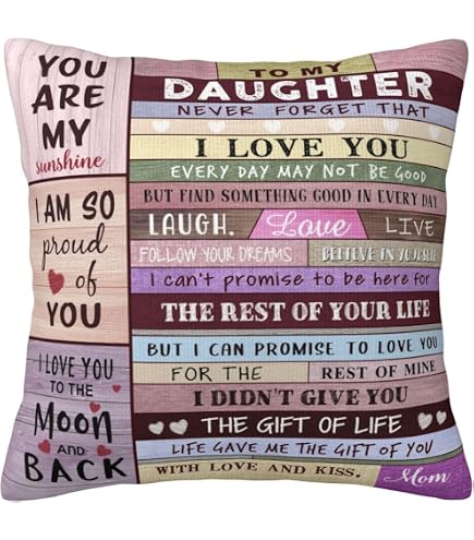 Daughter Gift Pillow Cover 18x18 - Sentimental Throw Pillow From Mom/Dad For Birthday, Christmas, Graduation