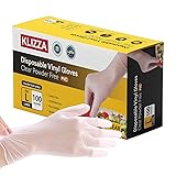 KLIZZA Disposable Vinyl Gloves, Latex-Free, Powder