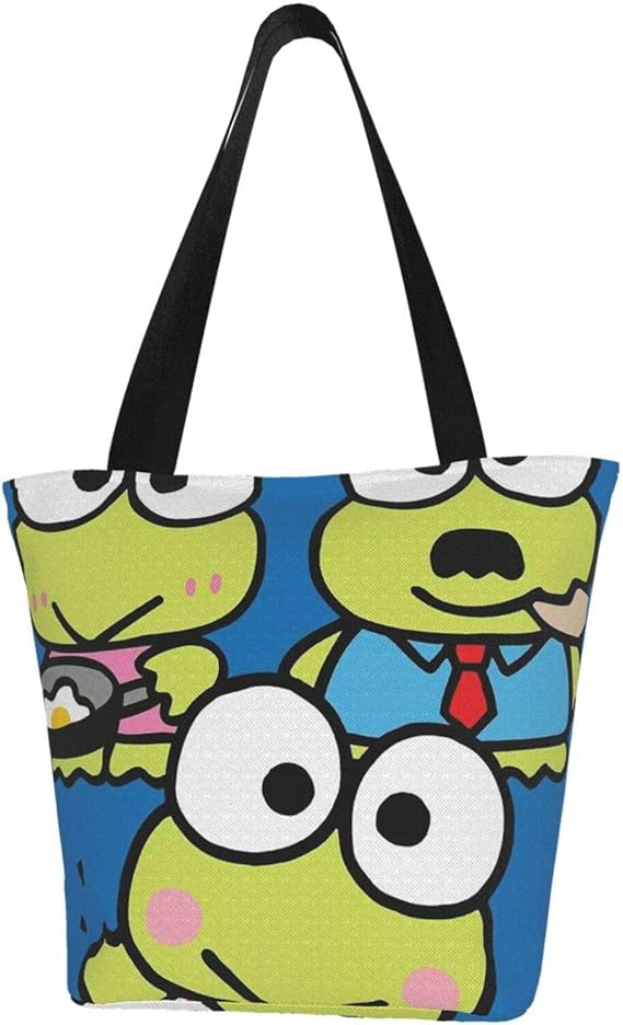 Amazon ブルームン トートバッグ 鞄 ショルダーバッグ けろけろけろっぴ 手提げ袋 ショッピングバッグ 肩掛け レディース 手提げバッグ バッグ とーとーバッグ 出掛けバッグ かわいい 買い物バッグ ハンドバッグ ブルームン シューズ バッグ