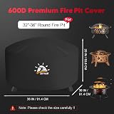 Zettum Round 90 cm Fire Pit Cover 91x91x50 cm Heavy Duty Waterproof view 3