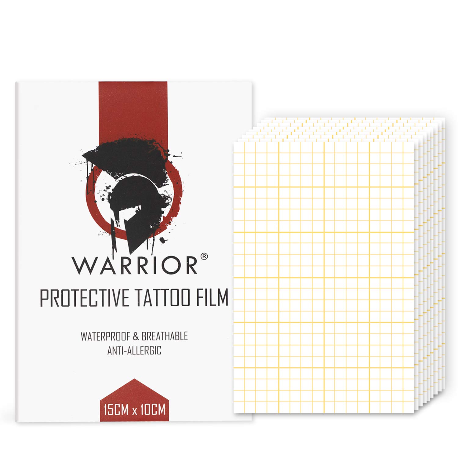 WARRIOR Protective Tattoo Film Bandage 15cm x 10cm Breathable Waterproof Aftercare Bandage Tape Tattoo Care 10pcs