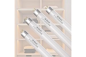 HoazHoald 16” F10T5/830/L Fluorescent Bulb T5 10W 3000K Warm White Light Bulb Diameter 5/8” Replacement for Jasco Philips Under Cabinet Counter Light Fixtures (4 Pack)