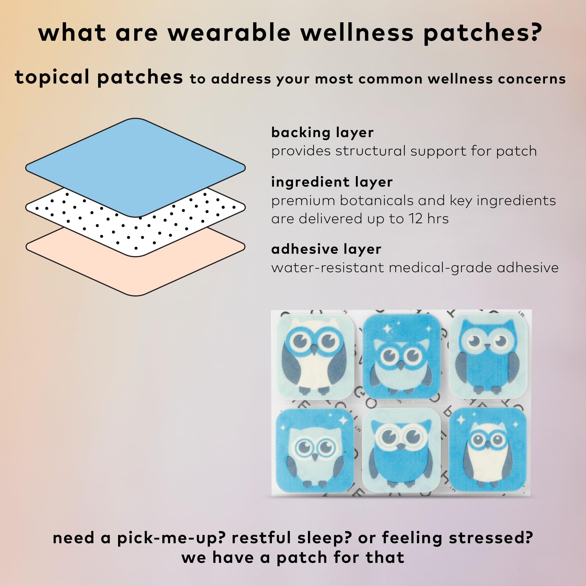 The Good Patch Nite Owl Patch, Natural Sleep Patch Support for Kid Bedtime with Tart Cherry, Chamomile, and Skullcap, Plant Powered, Sustained Release (12 Total Patches)