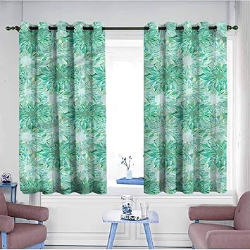 Amazon Com Mdxizc Classical Curtain Turquoise Floral