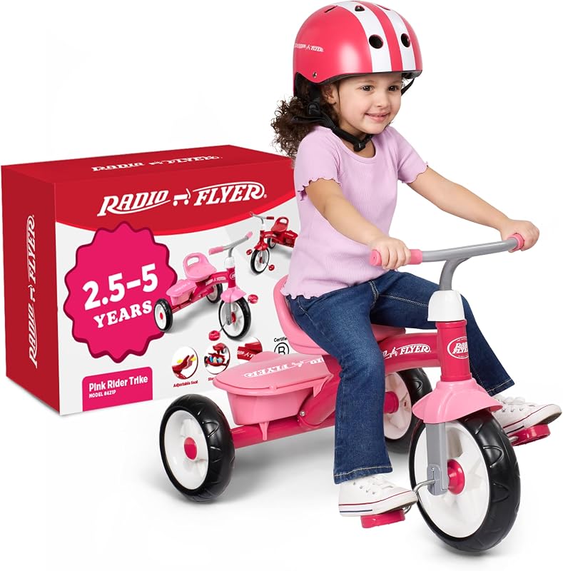 Triciclo Rosa, Triciclo para niños pequeños al Aire Libre, de 2 ½ a 5 años (Exclusivo de Amazon)