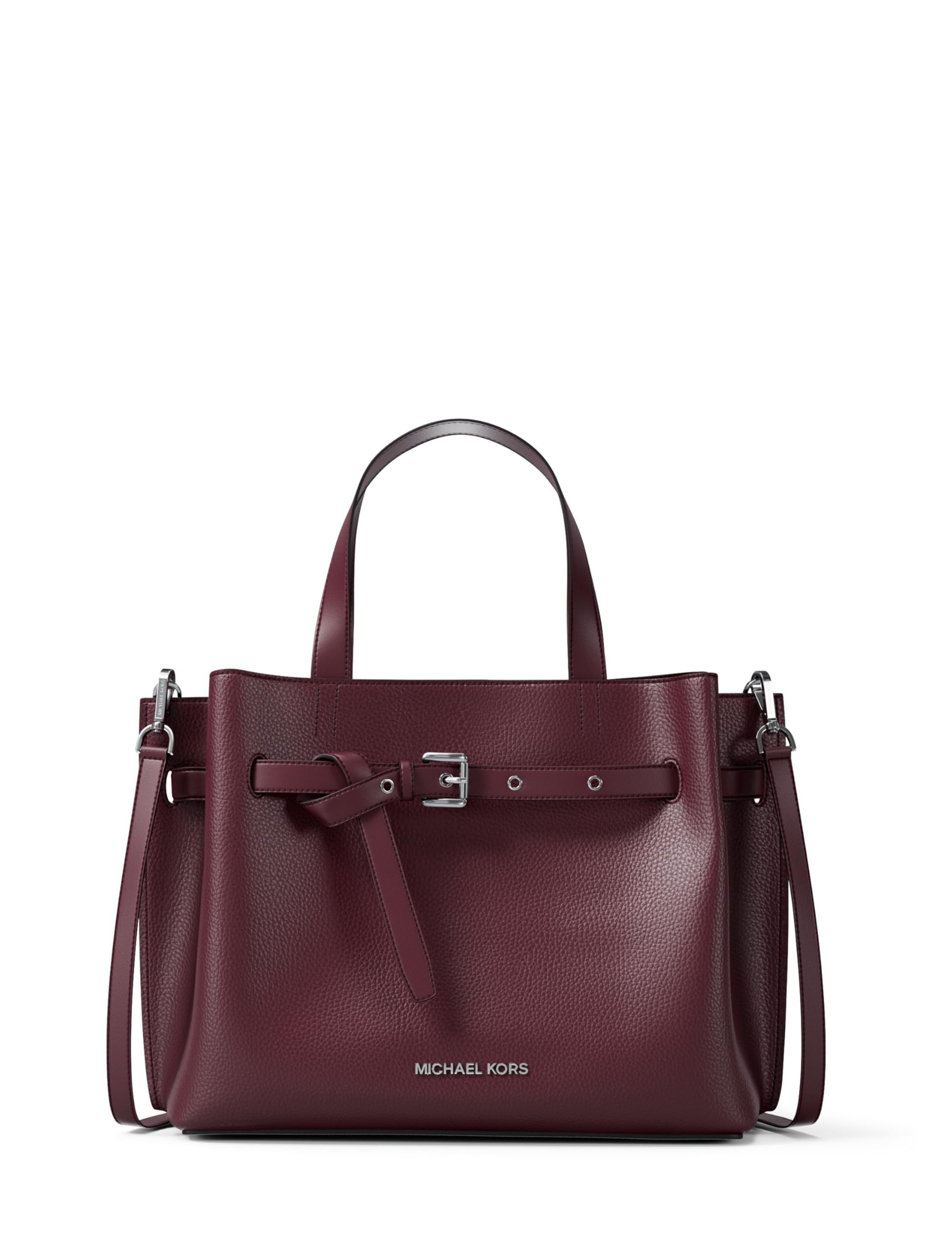 Photo 1 of Michael Kors Women's Emilia Medium Satchel, Oxblood/Pebbled Leather, One Size