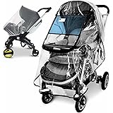 Stroller Rain Cover and Baby Stroller Mosquito Net(2-Piece Set),Universal Stroller Accessory,Waterproof, Windproof Protection