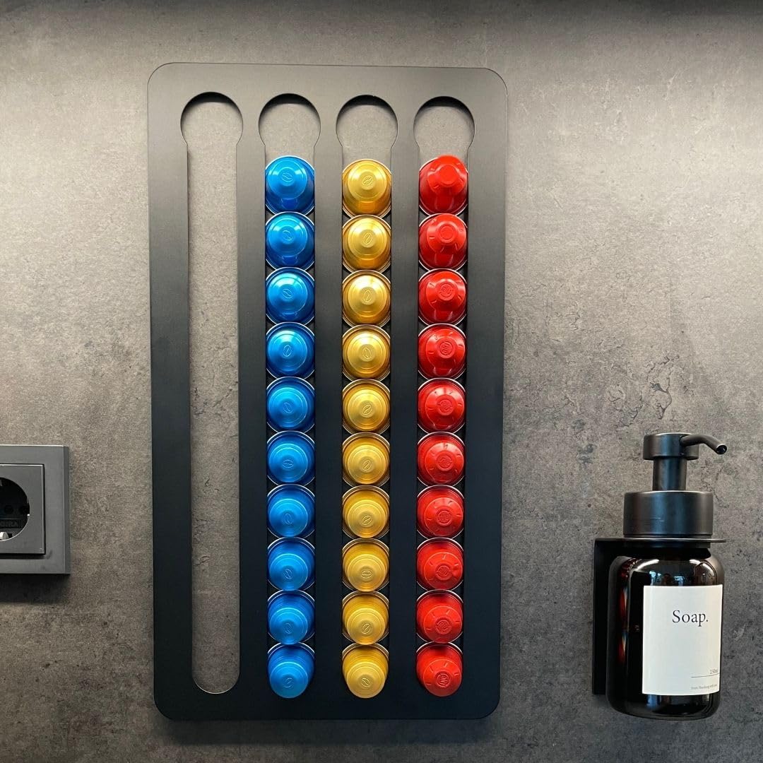 Wall Mount Organiser Capsule Holder Capsule Dispenser for Nespresso Capsules