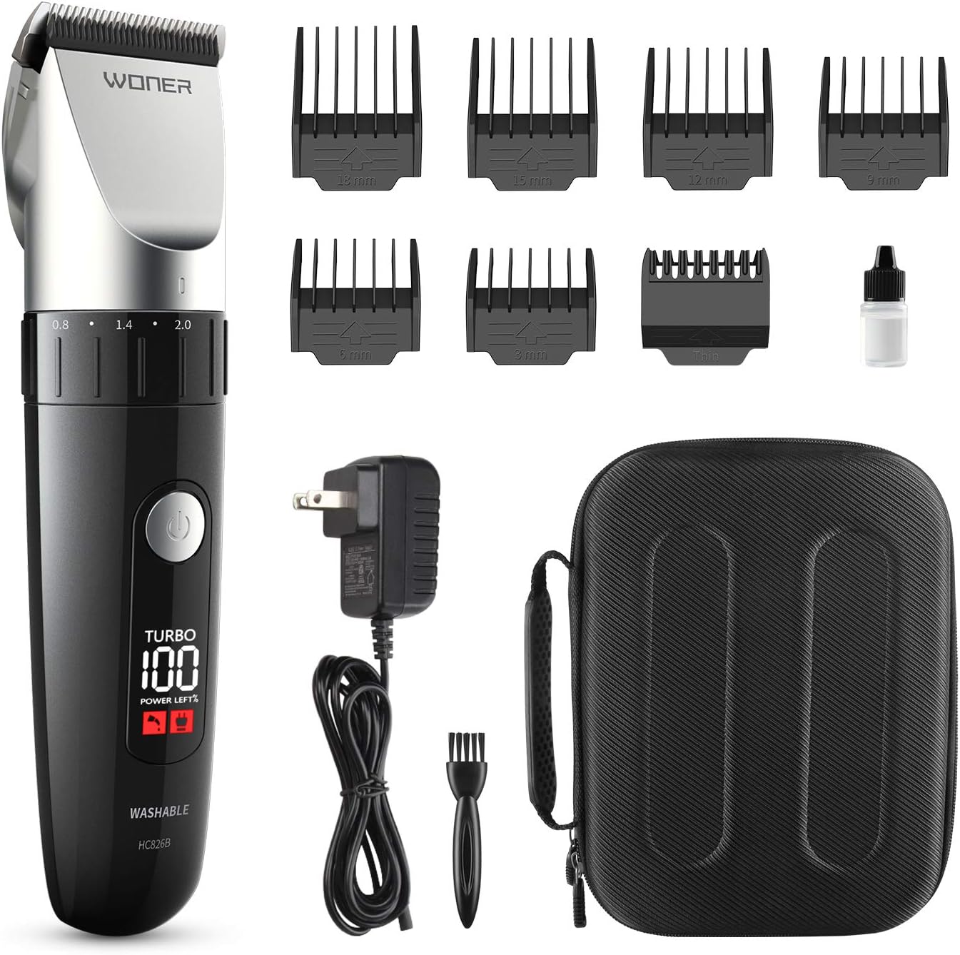 Woner Waterproof Cordless Hair Clippers For Men Hair Trimmers
