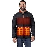 ORORO Men's Lightweight Quilted Heated Jacket with Heated Collar, Heated Quilted Coat with Battery