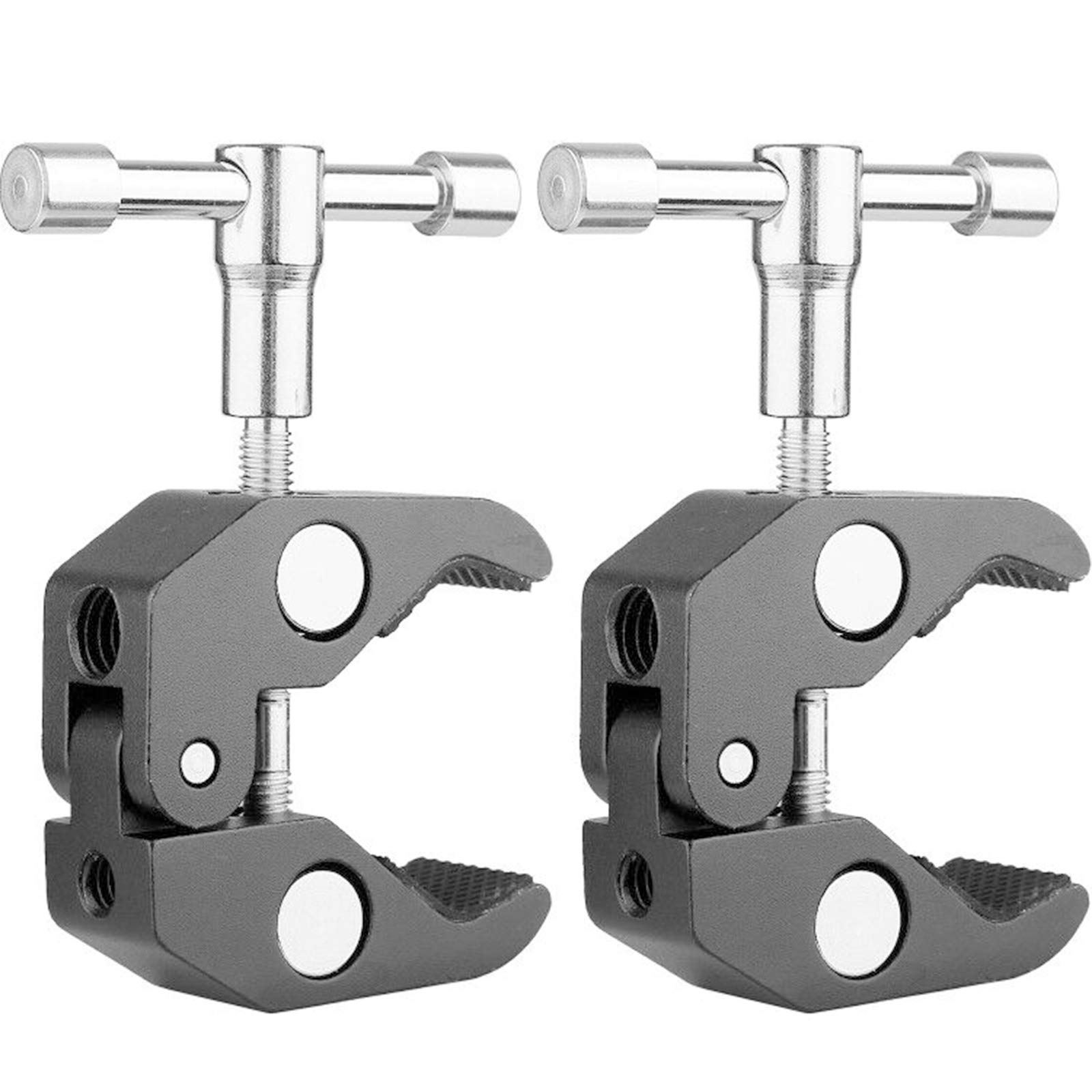 ChromLives Super Clamp Fotografie mit 1/4 "und 3/8" Super klemme Gewindestangenklemmklemme für DSLR Rig Kameras,15 mm Stangen Lampen, Regenschirme, Haken, Regale, Glasplatten,und mehr 2Pack