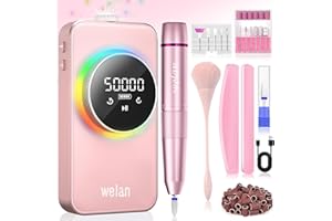 Welan Electric Nail Drill Professional 50000RPM, 2025 Pro Fast Removal Electric Nails Drill, 6000mAh Rechargeable Portable Nail Drill Machine for Acrylic Gel Nails, Manicure Polishing for Salon Home