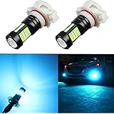 Alla Lighting 2000 Lumens PS24W 5202 LED Fog Light Bulbs 5201 Daytime Running Light 8000K Ice Blue 12V PS19W 12085 DRL for Cars, Trucks