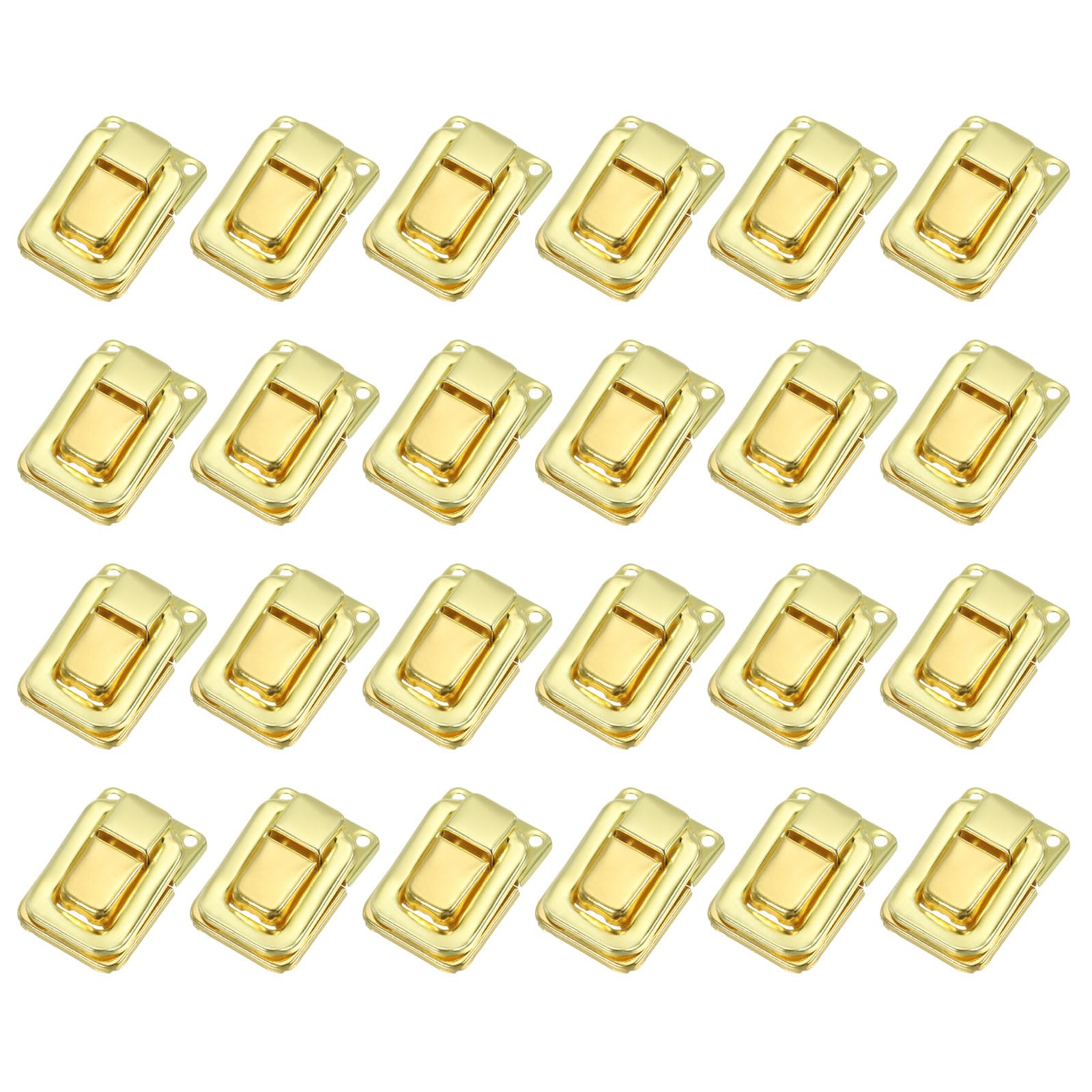 PATIKIL Toggle Catch Lock 1.4" x 0.9", 24 Pack Metal Buckle Hasp Lock Latch Clasp for Jewelry Box Wooden Case Decoration, Gold