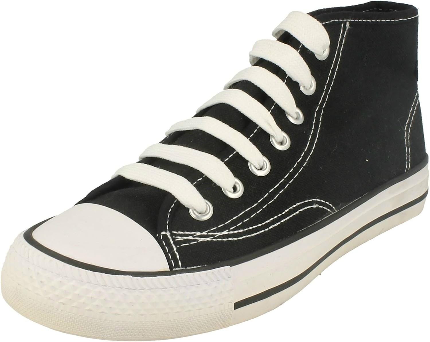 Spot On Womens/Ladies Canvas Baseball Boots (6 US) (Black) Amazon.ca