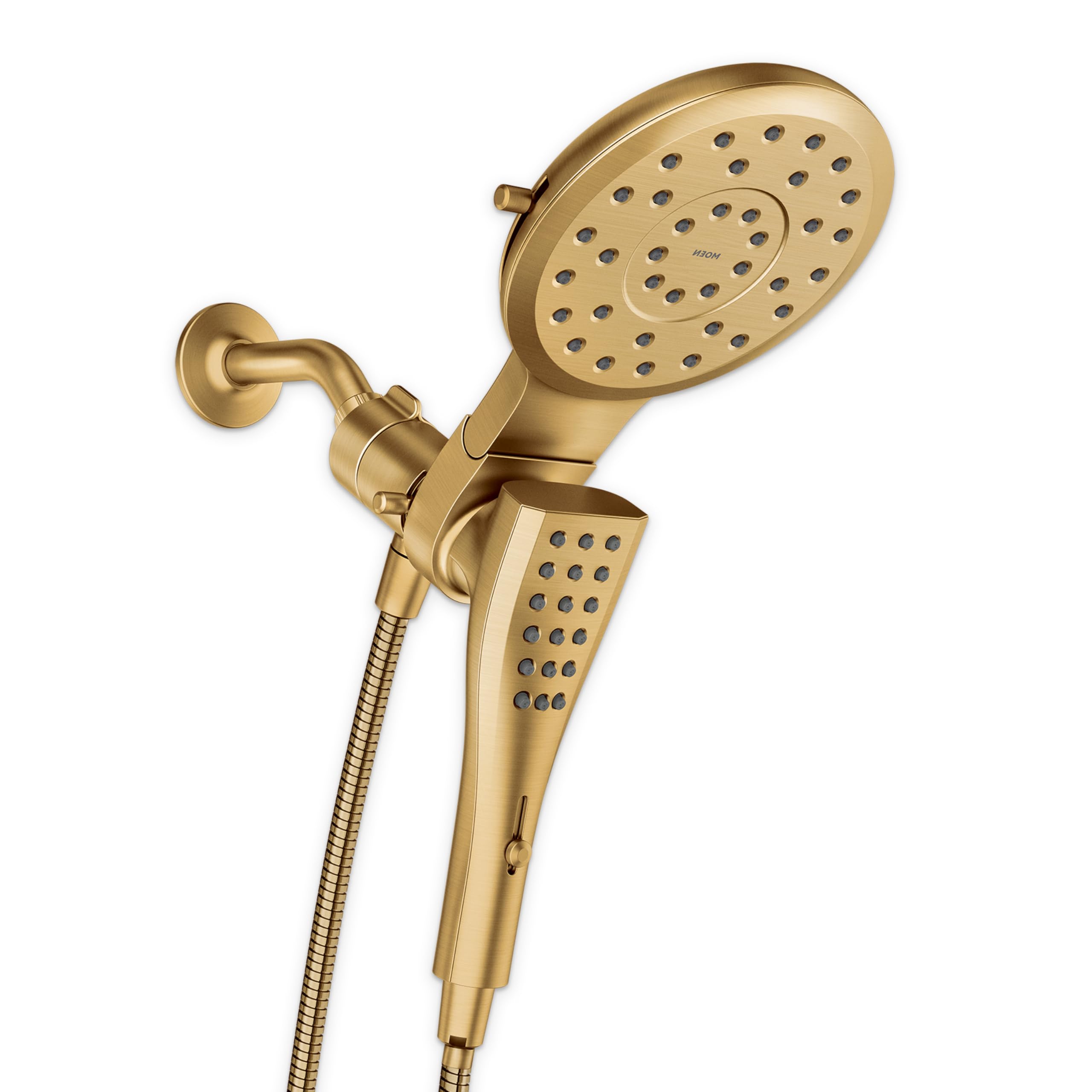 Photo 1 of Moen Verso Brushed Gold Eight-Function 7" Diameter Spray Head and Detachable Handshower Combo with Eco Performance and 72" Hose, 220C3EPBG