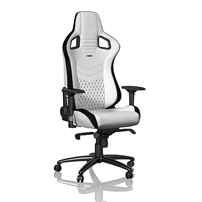 noblechairs Epic Gaming Chair - Office Chair - Desk Chair - PU Faux Leather - 265 lbs - 135&deg; Reclinable - Lumbar Support Cushion - Racing Seat Design - White/Black