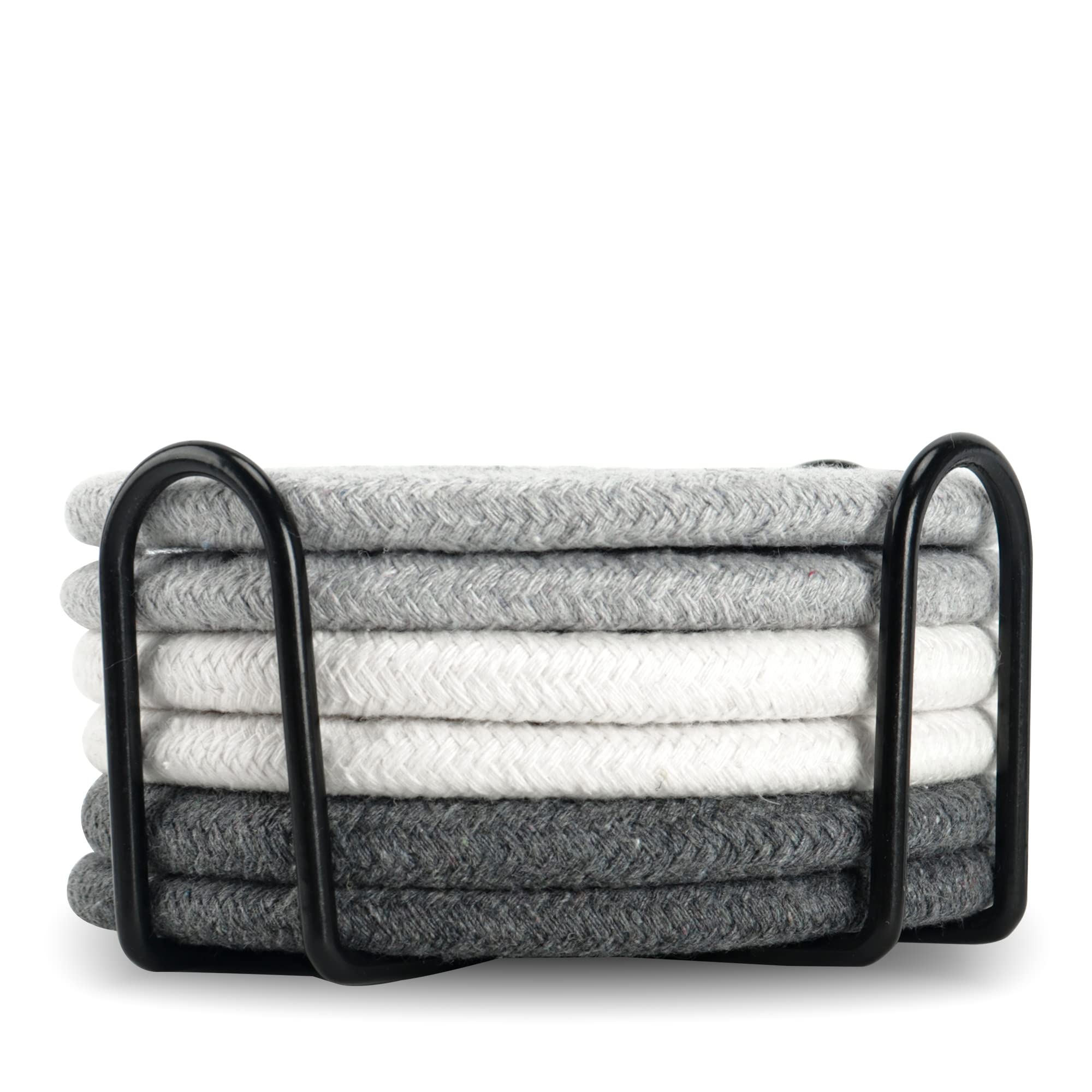 6/8 Pcs Vintage Round Woven Coasters，Absorbent & Heat-Resistant for Home Coffee Table Desk Cups Tabletop Protection，Boho Decor for Living Room, Birthday Gifts for Women