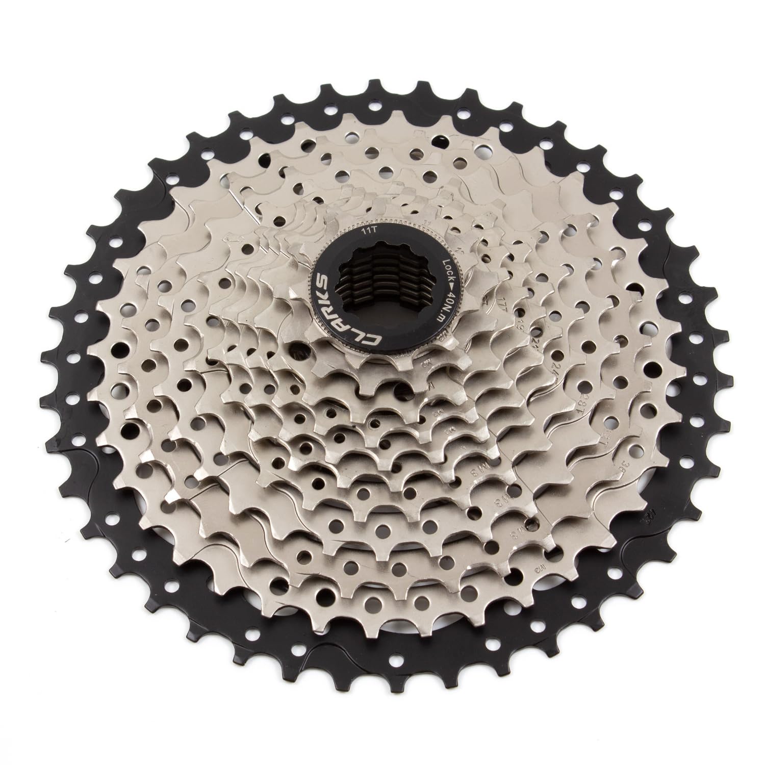 Clarks Cycle Systems C-11SC Nickle Plated 11 Speed Cassette, Silver/Black, 11-42T, Compatible with Shimano MTB, Road & Hybrid Bikes 11 Speed Gear Systems