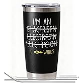 EchoMaven Electrician Gifts for Men - Funny Electrician Gifts for Electricians Men - 20oz Electrician Tumbler for Man or Male