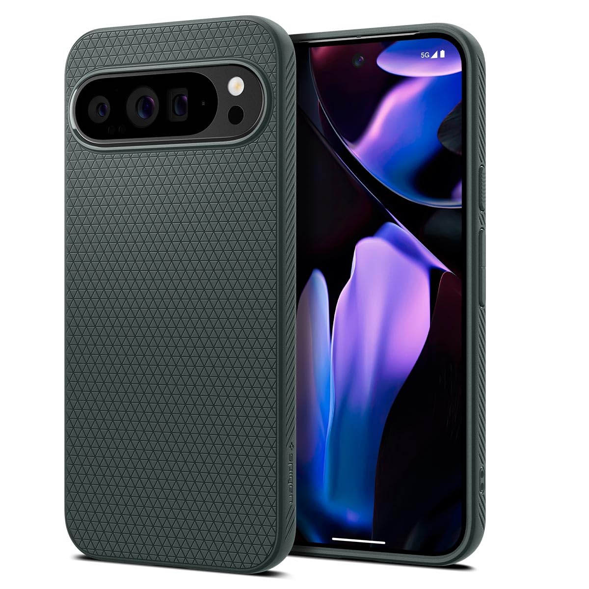 Spigen for Pixel 9 Pro XL Case, Liquid Air (2024) [No Magnet Ring] [Military-Grade Protection] - Abyss Green