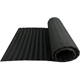 Sluice Box Rubber V Matting; Gold Sluice mat for fine Gold Recovery Set; Gold Prospecting Supplies; precut trimmable Size Selection, Black/Green Color, mini Rib/Micro Rib Pattern