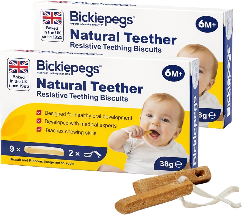 Bickiepegs Teething Biscuits 6 36 Months 9 Biscuits Dairy Free 2 Pack
